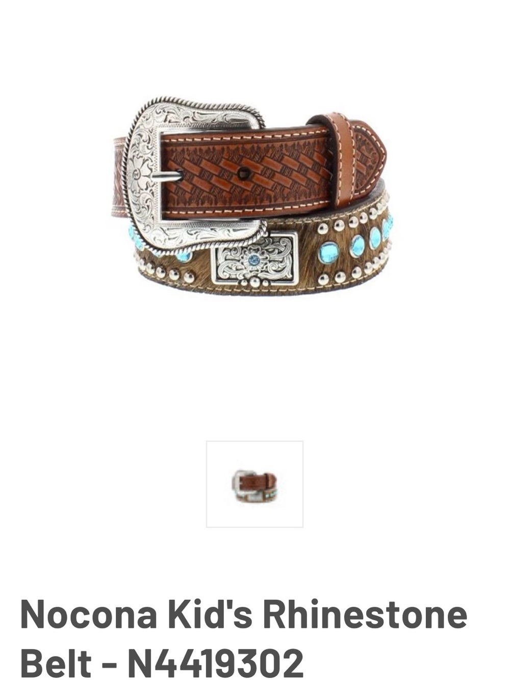 Nocona kid’s Rhinestone belt size 26